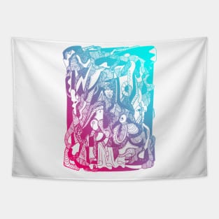 Dual Color Abstract Wave of Thoughts No 4 Tapestry