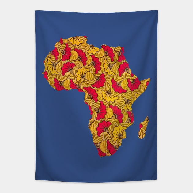 Traditional African Pattern united behind African continent outline Tapestry by Panafrican Studies Group