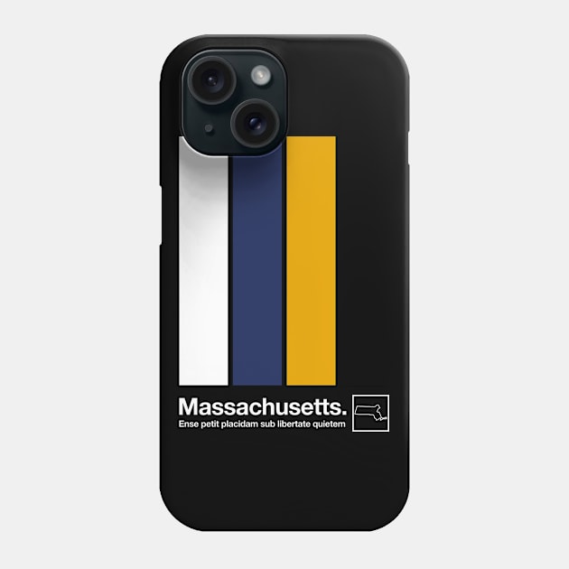 Massachusetts State Flag  // Original Minimalist Artwork Poster Design Phone Case by DankFutura