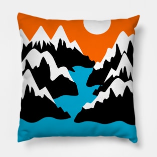 Mountain ranges river ocean sea landscape day scenery Pillow