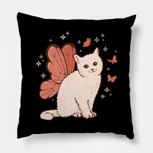 Fairycore Cute Butterfly Fairy Wings Cat Grunge Aesthetic Pillow