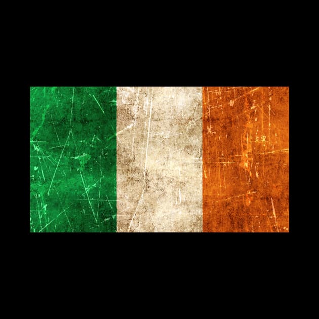 Vintage Aged and Scratched Irish Flag by jeffbartels