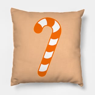 LARGE ORANGE CANDY CANE - CUTE CHRISTMAS DESIGN Pillow