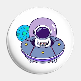 Cute Astronaut Spaceship Pin