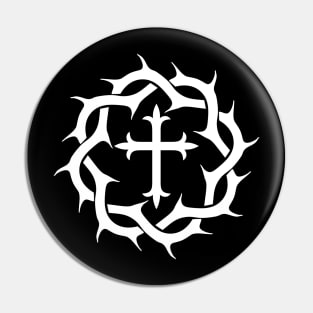 Cross and Crown Alternate Christian Heraldry Logo Pin