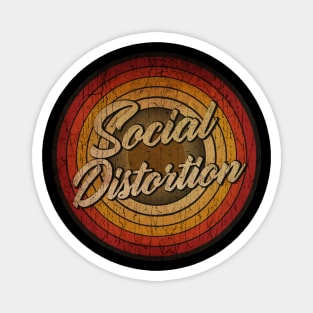 arjunthemaniac,circle retro faded Social Distortion Magnet