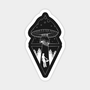 UFO mushroom kidnaps mushroom picker Magnet