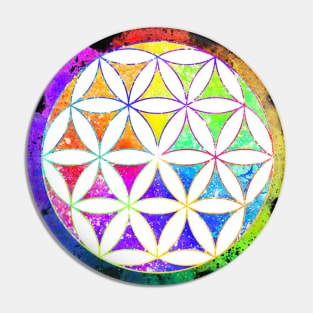 Rainbow Geometric Circle Flower Mandala - Color Cut-out Pin