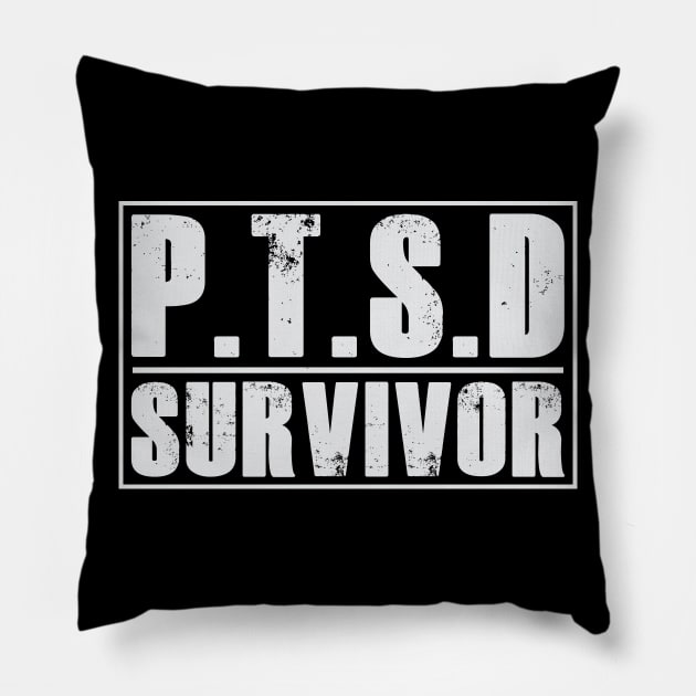 PTSD (Post Traumatic Stress Disorder) Survivor Tshirt Pillow by SheepDog