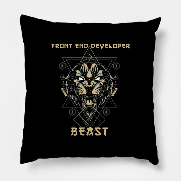 Front end Developer Beast Pillow by Cyber Club Tees