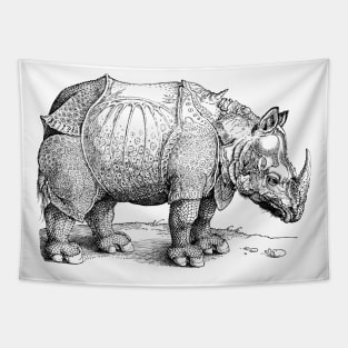 The Rhinoceros (Rhino) Black Tapestry