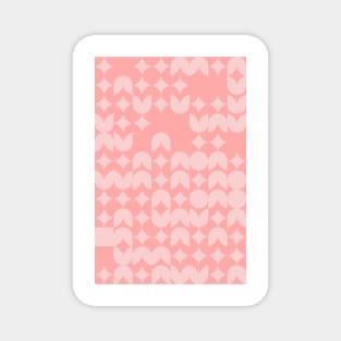 Girly Pinkish Geometric Pattern - Flowers & Stars #29 Magnet