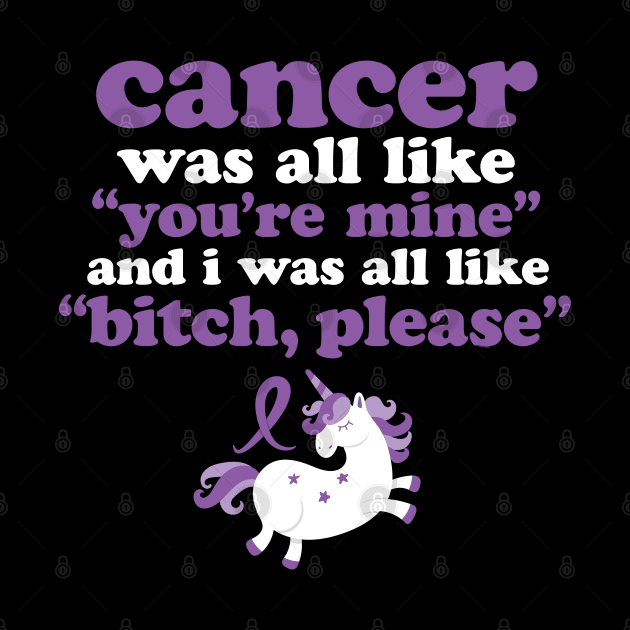 Funny Cancer Bitch Please Unicorn by jomadado