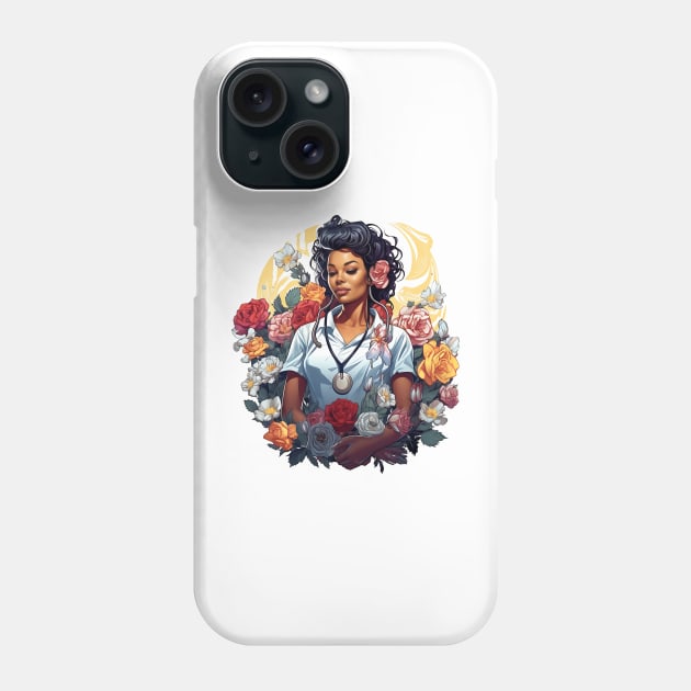 Black Nurse #8 Phone Case by Chromatic Fusion Studio