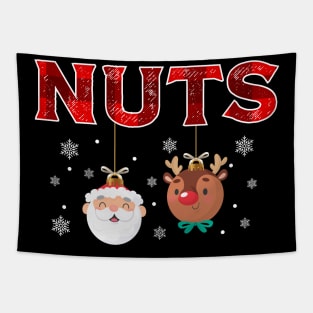 Mens Chest Nuts Matching Funny Christmas Couples Chestnuts Nuts Tapestry