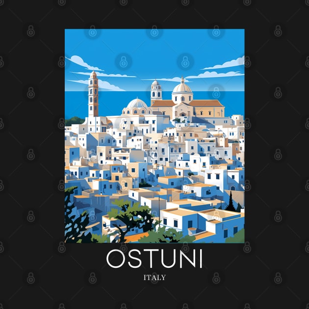 A Pop Art Travel Print of Ostuni - Italy by Studio Red Koala