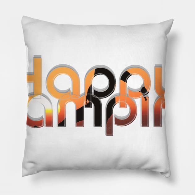 Happy Glamping Pillow by afternoontees