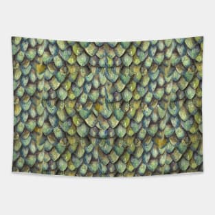 Magical Watercolor Green Dragon Scale Pattern Tapestry