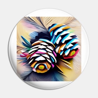 Colorful Pine Cone Abstract Pin