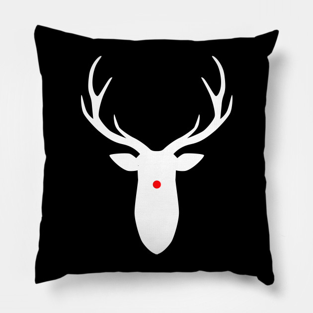 White Rudolph Reindeer Head Silhouette Rudolph The Red Nosed