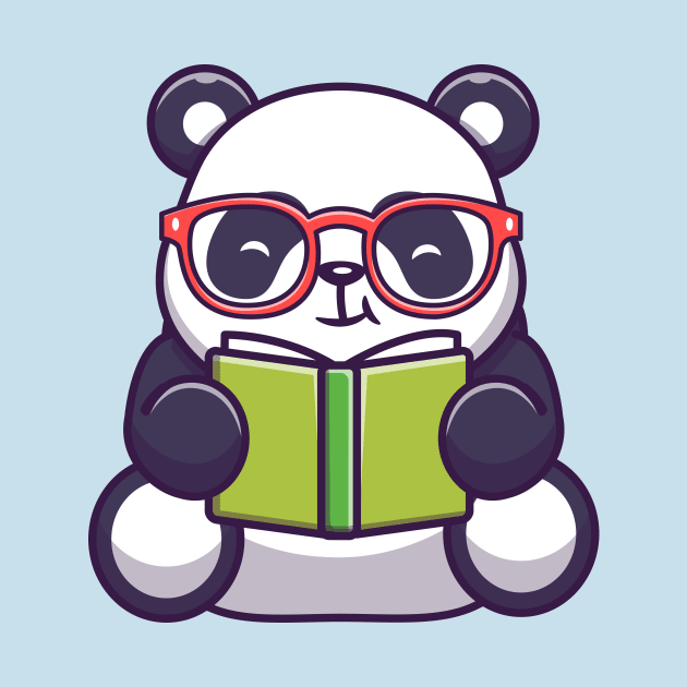 Cute Panda Reading Book Cartoon by Catalyst Labs