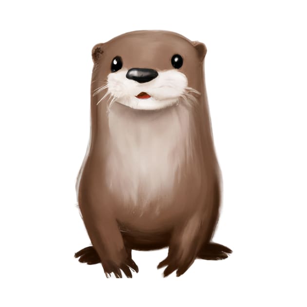 Cute Otter Drawing by Play Zoo