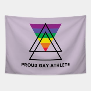 Proud Gay Athlete (Black text) Tapestry