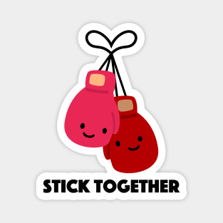 Gym Fitness Couple Lovers - Boxing Gloves - Stick Together ボクシング Sticker Magnet