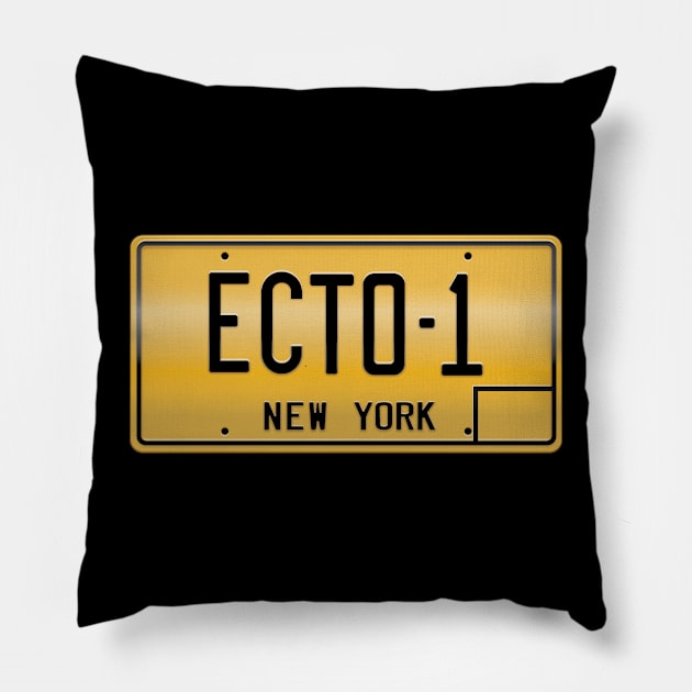 Ecto 1 Plate Pillow by Hell Creek Studios