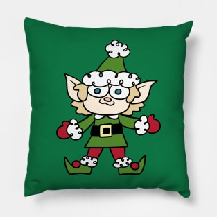 Happy Cartoon Christmas Elf Pillow