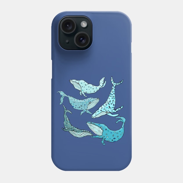 Blue Whales Phone Case by msmart