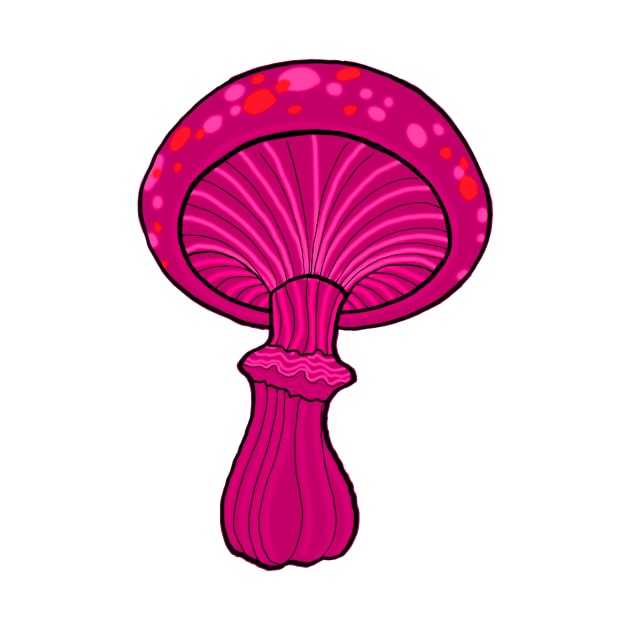 Red New School Style Mushroom Original Art by ckandrus