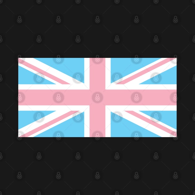 TRANSGENDER UK FLAG (UNION JACK) - PALE BLUE, WHITE AND PINK TRANSGENDER FLAG by CliffordHayes