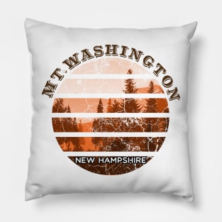 Mt Washington New Hampshire Retro Sunset Pillow