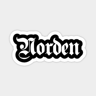 Norden written with gothic font Magnet