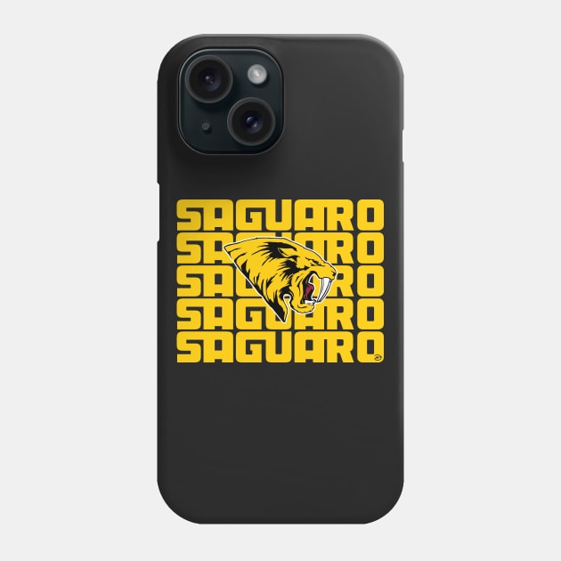 Saguaro Sabercats (Stacked - Gold) Phone Case by dhartist