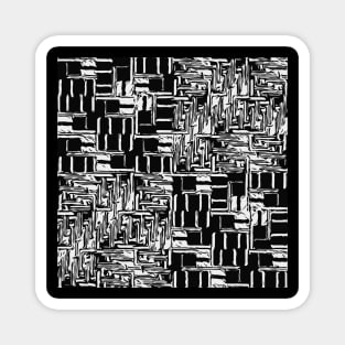 Black White Abstract Pattern Magnet