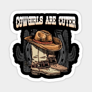 Cowgirls Are Cuter I Equestrian Pony And Horse Fan Magnet