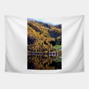 Autumn Trees Flam Aurlandsfjord Norway Tapestry