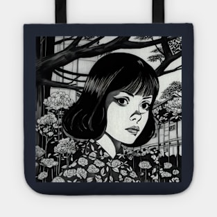 Black and white portrait of woman Tote