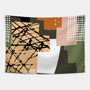 Abstract Lines And Soft Colors Tapestry