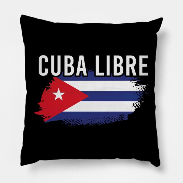 SOS Cuba Libre Bandera Cubana - Freedom for Cuba Support Pillow by andreperez87