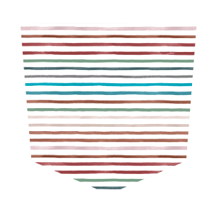 Pocket - MARKER STRIPES COLORFUL RED BLUE T-Shirt