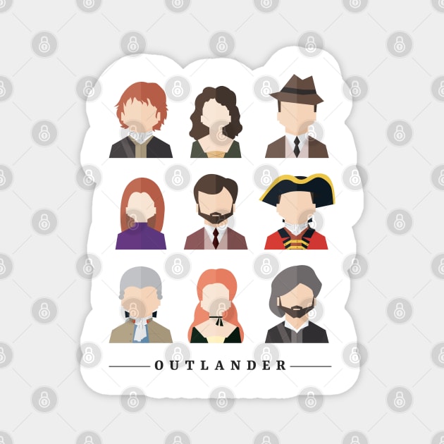 Outlander Characters Icons Illustration Magnet by MariOyama