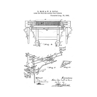 Loom for weaving double pile fabric Vintage Patent Hand Drawing T-Shirt