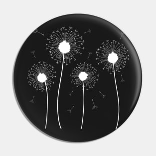 White Dandelion Pattern Pin