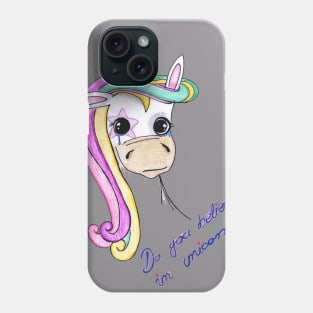 Believe in unicorns magic cute rainbow pony Phone Case