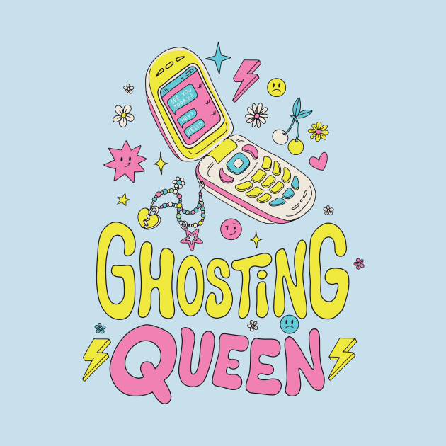 Y2K Style Ghosting Queen Funny Retro 90s by SLAG_Creative
