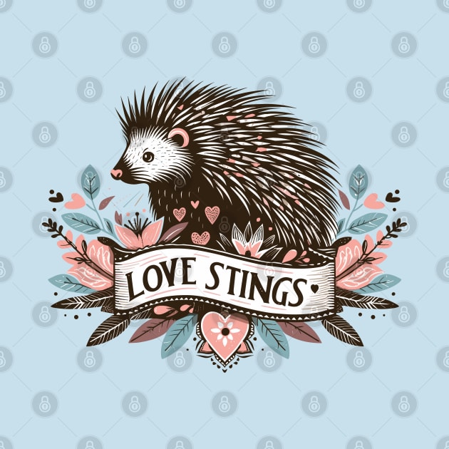 Love stings, hedgehog lover by PrintSoulDesigns