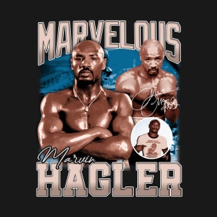 Marvelous Marvin Hagler Boxing Legend Signature Vintage Retro 80s 90s Bootleg Rap Style T-Shirt